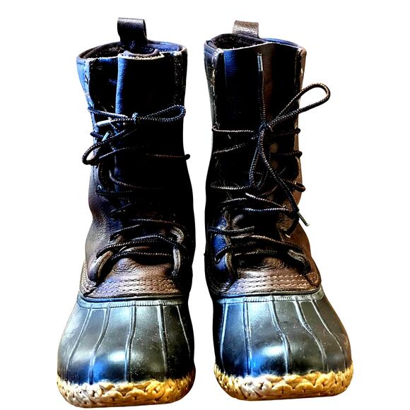 L L Bean Freeport 'Maine Hunting Shoe' Rubber Leather Duck Boots Men's 9 N - Picture 1 of 12